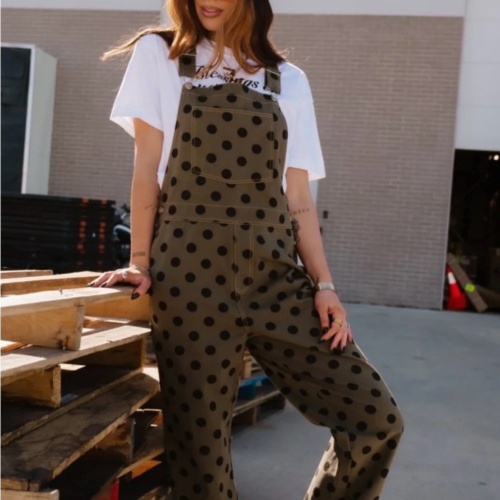 Dressed in LaLa Start a Revolution Polka Dot Overalls